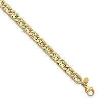 14k Gold Mens Polished Nautical Ship Mariner Anchor Bracelet 8.5 Inch Measures 7mm Wide Jewelry for Men