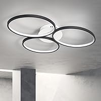 Modern LED Ceiling Light 54W/66W Dimmable Ceiling Light Fixtures with Remote Control 3 Rings Flush Mount Ceiling Chandelier for Living Room,Dining Room,Kitchen,Bedroom