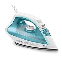 T-fal, Iron, Ecomaster Steam Iron for Clothes, Ceramic Soleplat, Eco-Friendly with Steam Trigger, 1400 Watts, Anti-Drip, Ironing, Programmable Steaming, Blue Clothes Iron, FV1742U0