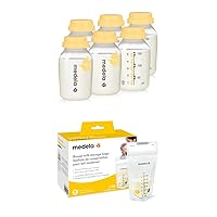 Medela Breast Milk Storage Bags 100 Count and 6 Count 5 Ounce Milk Collection Storage bottles, Breastmilk Container Breast Pumps