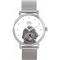 Grey Labradoodle Dog Watch Ladies 38mm Case 3atm Water Resistant Custom Designed Quartz Movement Luxury Fashionable