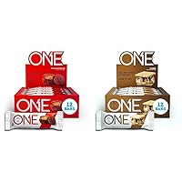 ONE Protein Bars, Peanut Butter Cup, Gluten Free Protein Bar with 20g Protein and only 1g Sugar & Protein Bars, Smores, Gluten Free Protein Bars with 20g Protein and only 1g Sugar
