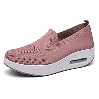 Platform Boots for Women，Women's Mesh Breathable Slip On Casual Loafer,Non-Slip Arch Support Wedges