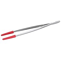 Tescoma Kitchen Tweezers with Removable Silicone Tips - Plating, Garnishing, Culinary Cooking Tweezers - 12 Inch Stainless Steel Tweezers
