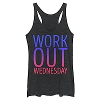 Fifth Sun Chin Up Wednesday Workout Women's Racerback Tank Top, Black Heather, Small