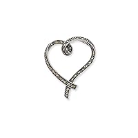 925 Sterling Silver Marcasite Love Heart Slide Measures 41x33.65mm Wide Jewelry for Women