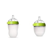 Comotomo Natural Feel Baby Bottle Set, Green, (One 8-Ounce, One 5-Ounce)