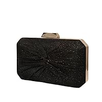 YYW Women’s Evening Polyester Box Bag Rectangle Clutches Elegant Handbag with Detachable Chain for Weddings Parties Bridal Proms