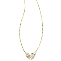 Kendra Scott Blair 14k Gold-Plated Butterfly Small Short Pendant Necklace in White Crystal, Fashion Jewelry for Women