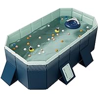 YUEWO Foldable PVC Swimming Pool Hard Plastic Shell Portable Swimming Pool for Adults Blow Up Pool for Family Garden Backyard (2.1m/83in,Blue)