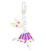 Sexy Sparkles Clip on Fairy Girl Pendant for European Jewelry with Lobster Clasp