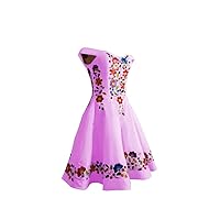 Mollybridal 2024 Cute Colorful Flower Embroidery Pattern Short Wedding Dresses for Bride Women Off Shoulder