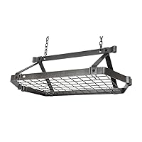 Enclume DR5 Decor Retro Rectangle Ceiling Rack with Grid, Hammered Steel