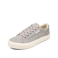 Taos Plim Soul Women's Sneaker-Stylish Platform Sneaker with Curves & Pods Removable Footbed, Arch Support, Classic Design for Everyday Fashion, All Day Comfort Grey Wash Canvas 8 (W) US
