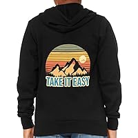 Take It Easy Kids' Full-Zip Hoodie - Mountain Hooded Sweatshirt - Sunset Kids' Hoodie