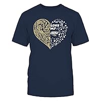FanPrint Oral Roberts Golden Eagles - Love My Team - Heart - Floral Pattern Gift T-Shirt