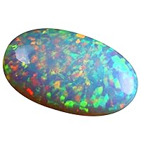 GIA Certified 41.76 ct AAA+ Grade Oval Cabochon Cut (33 x 20 mm) Play of Colors Rainbow Ethiopian Opal Natural Museum Size Loose gemstone