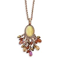 Fancy Lobster Closure Copper tone Multicolor Acrylic Beads and Simulated Mother of Pearl 16inch With Ext Necklace Jewelry for Women