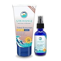 STREAM 2 SEA SPF 20 Tinted Mineral Sunscreen and Squalane Oil for for Moisturized Skin and Hair with Vitamin E - Natural Protection and Hydration for Skin - Reef Safe and Paraben Free.
