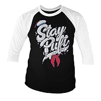 Ghostbusters Officially Licensed Stay Puft Baseball 3/4 Sleeve T-Shirt (White-Black)