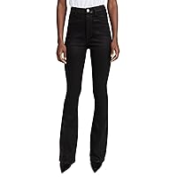 7 For All Mankind Women's Ultra High-Rise Cropped Jeans, Coated BLK, 29