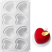 Silicone Mold For Baking Heart Shape Truffle Mold Mousse Cake Dessert Molds Household High Temperature French Cake Mold Mousse Dessert Silicone Mold Pastry Cake Molds.8-Cavity Love.