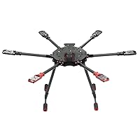Saker 610mm / 675mm 6 Axle Carbon Fiber Aircraft Folding Rack DIY RC Drone Hexacopter Frame Kit with Landing Skid Motor Mount (675mm)
