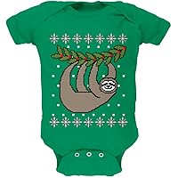 Old Glory Big Hanging Sloth Ugly Christmas Sweater Soft Baby One Piece