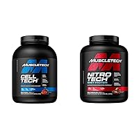 MuscleTech Creatine Monohydrate Powder Cell-Tech Creatine Powder & n Powder Nitro-Tech Whey Protein Isolate & Peptides | Milk Chocolate, 4 Pound (Pack of 1), 40 Servings