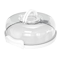 Pie, Cheesecake Carrier for up to 10 in x 4 1/2 in cake. Two Sided Fashionable Stand Doubles as Five Section Serving Tray Perfect Taker Caddie for Travel (White)