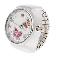 Women Dial Quartz Analog Finger Watch for Butterfly Elastic Gift for Creati Vintage Pocket Watch