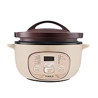 DSG-TZ30 Electric Clay Pot Slow Cooker for Claypot Rice and Casserole Porridge, Ceramic Casserole Cooking Pot with Unglazed Porcelain, Suitable for Stove, 3L