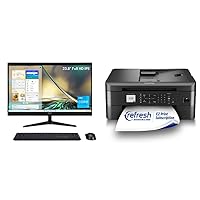 Acer Aspire C24-1700-UA91 AIO Desktop + Brother MFC-J1010DW Wireless Color Inkjet All-in-One Printer