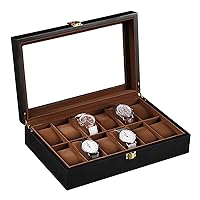 Watch Display Storage Box Watch Box for Men 12 Slot Display Case Large Holder Metal Buckle