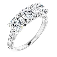 Love Band 2.90 CT Moissanite Matching Comfort Fit Band Colorless Moissanite Engagement Ring Wedding Band Silver Solitaire Vintage Antique Anniversary Diamond Moissanite Ring Promise Gifts