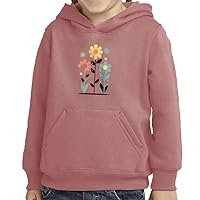 Cute Sunflower Toddler Pullover Hoodie - Colorful Sponge Fleece Hoodie - Illustration Hoodie for Kids