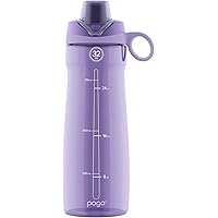 Pogo 32oz Plastic Water Bottle with Chug Lid and Carry Handle, Reusable, BPA Free, Dishwasher Safe, Perfect for Travel, School, Outdoors, and Gym, Lilac