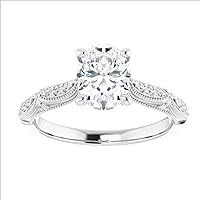 1.60 CT Oval Infinity Accent Engagement Ring Wedding Eternity Band Vintage Solitaire Silver Jewelry Halo-Setting Anniversary Praise Vintage Ring Gift