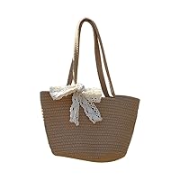 Fashion Woven Purse for Women Lace Shoulder Tote Top-handle Shoulder Bag Summer Handbag Tote Bag Beach Travel Daily