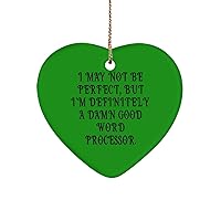 Funny Word Processor Gifts, I May NOT BE Perfect, BUT I'm, Sarcasm Heart Ornament for Friends, Christmas Ornament from Coworkers, Funny Word Processor Gifts for Men, Funny Word Processor Gifts for