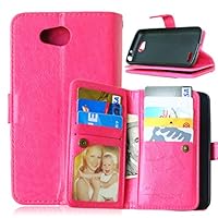 Case, Built-in 9 Card Slots LG L70 Wallet Case [Slim Fit] [Stand Feature] Premium Protective Case Wallet Leather Case for LG L70 Wallet Pink