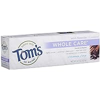 Tom's of Maine Whole Care with Fluoride Natural Toothpaste, Cinnamon-Clove 4.7 oz (Pack of 4)