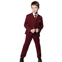 Boys' Notch Lapel 3 Pieces Suit Jacket Trousers and Waistcoat