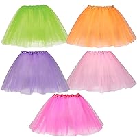 Dress Up America Tutu Multipack for Girls - Five Color Pack of Princess Tutu Skirts for Kids - Three-Layered Tulle Ballet Skirts - 15 Inch Dance Tutus