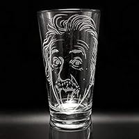 ALBERT EINSTEIN Engraved Pint Glass | Great Gift for Geeks, Nerds, Teachers and Students | Unique STEM and History Beer Decor