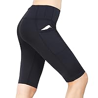 Womens Running Workout Yoga Shorts Pants Half Tights with Pockets
