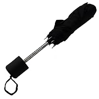 Men Women Black Super Mini Compact Folding Handbag Black Umbrella Brolly