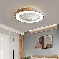 Fanps, 72W Bedroom Fan with Ceiling Light and Remote Control 3 Speeds with Dimmable Led Ceiling Fan Light Modern Living Room Q-Uiet Fan Ceiling Light/Gray/52Cm*20Cm
