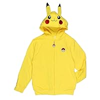 Seven Times Six Pokemon Boys' Pikachu Character Costume Printed Zip-Up Jacket Hoodie