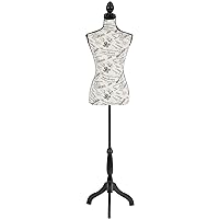 Mannequin Dress Form Manikin Body Dress Model, 60 Inch-67 Inch Height Adjustable with Tripod Wooden Base for Clothing Dress Jewelry Display
